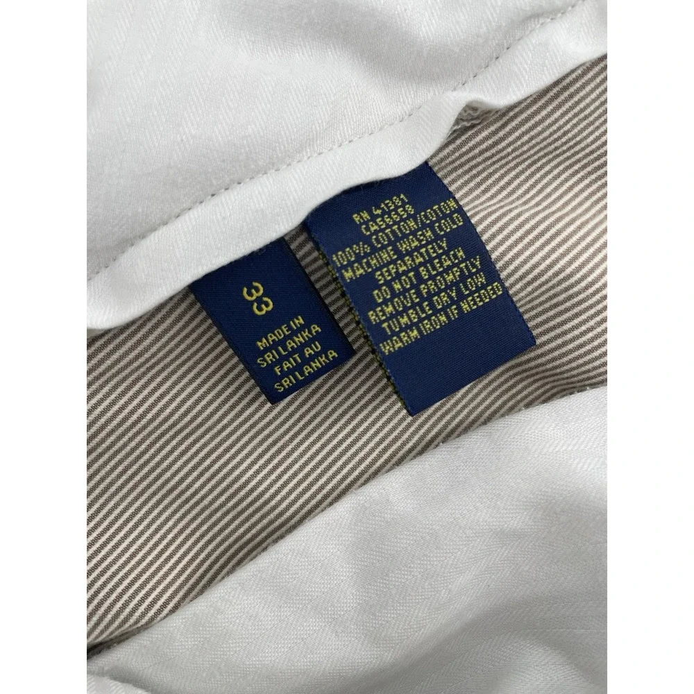 Polo Ralph Lauren Shorts Mens 33 Tan White Micro Stripe Seersucker 11